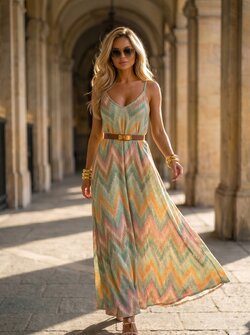 Channah dress zigzag mint green