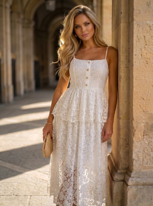 Christina lace dress white Christina lace dress white