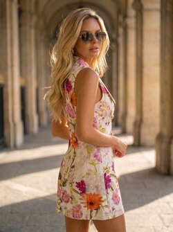 Zia denim printed dress