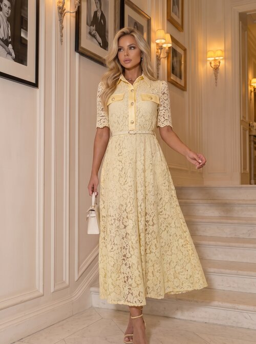 Char dress lace yellow Char dress lace yellow