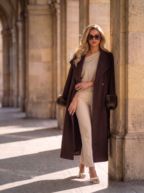 Noelle fur coat brown Noelle fur coat brown