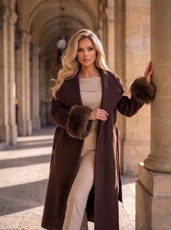 Noelle fur coat brown Noelle fur coat brown
