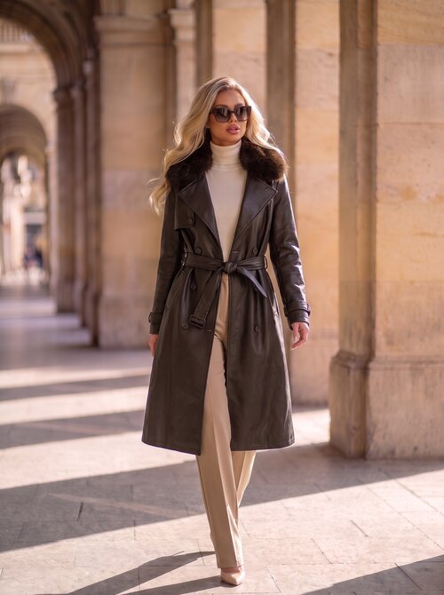 Kylie faux leather & fur coat Kylie faux leather & fur coat