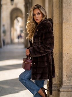 Ariane faux fur coat brown Ariane faux fur coat brown
