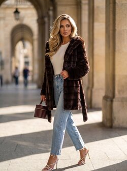 Ariane faux fur coat brown Ariane faux fur coat brown