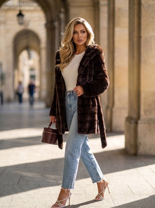 Ariane faux fur coat brown Ariane faux fur coat brown