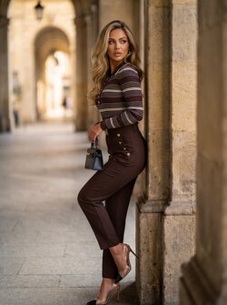 Gold button pants brown Gold button pants brown