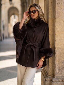 Angelina coat faux fur brown
