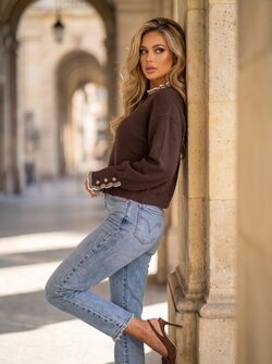 Celeste pearl sweater brown