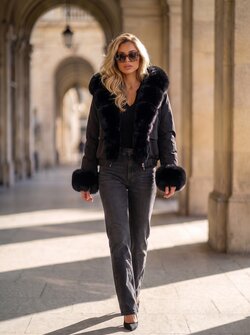 Elara faux fur jacket black Elara faux fur jacket black