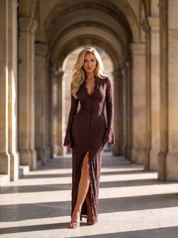Vanessa maxi lace dress brown Vanessa maxi lace dress brown