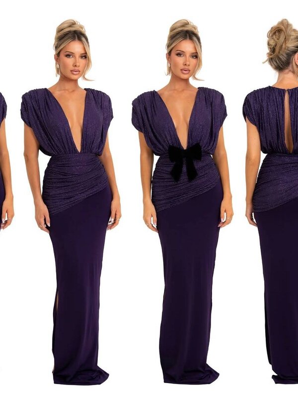 Purple jessa glitter maxi dress