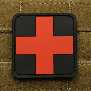 EMT Red cross marker patch large black/red