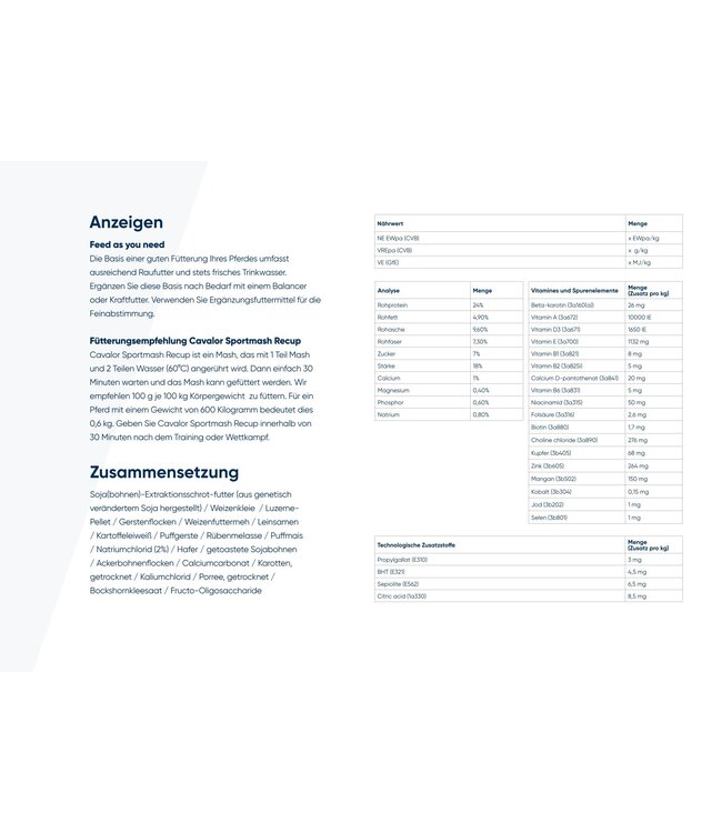 Cavalor Cava Sportmash Recup 15kg