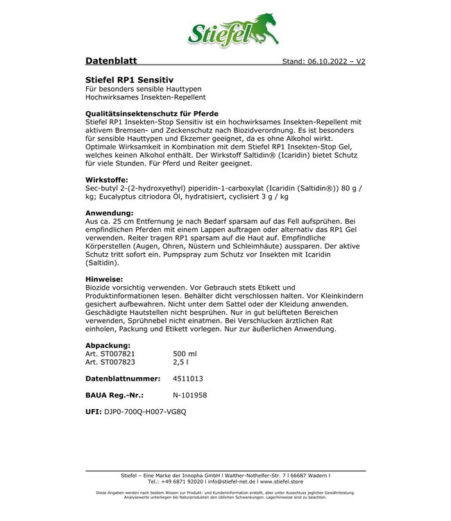 Stiefel RP1 Insekten Stop Sensitiv