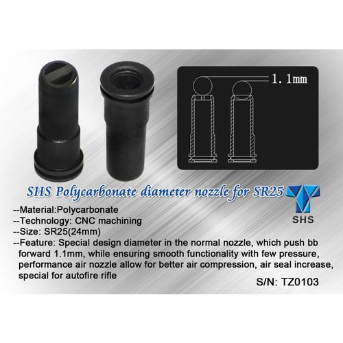 SHS SR25 Polycarbonate diameter nozzle