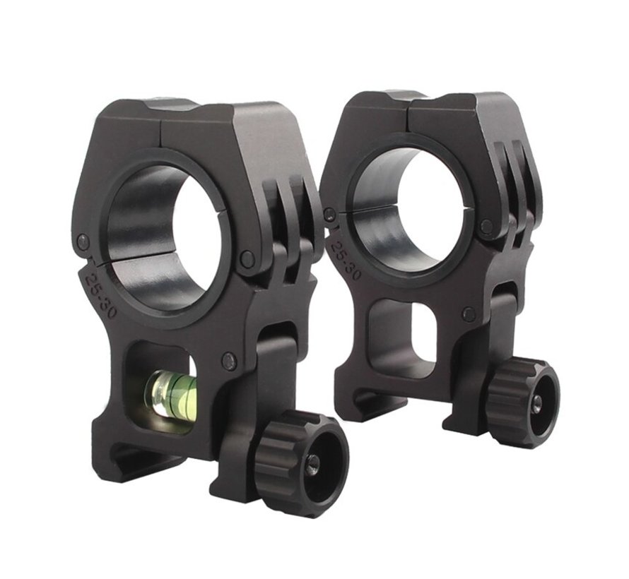 M10 1 inch to 30mm Scope Rings With Level