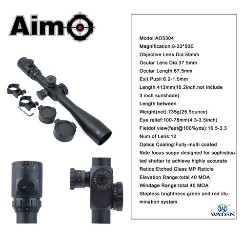 Aim-O 8-32x50E-SF Scope - Red/Green Reticle