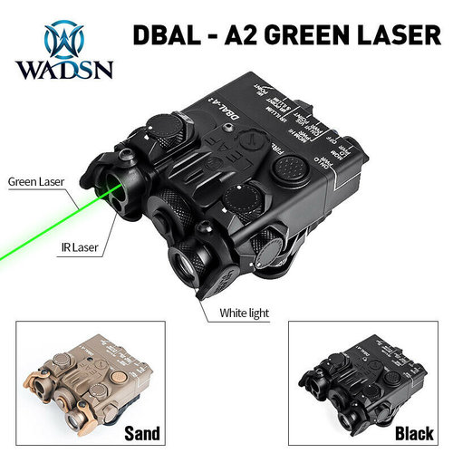 WADSN Tactical PEQ DBAL-A2 Aiming Devices (Green + IR Laser + White Light)