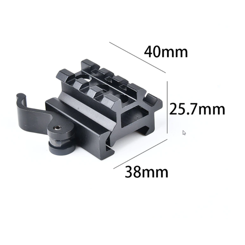Metal 1 Inch Rail Mount Riser with 45° Rail (Quick Detachable) Metal 1 Inch Rail Mount Riser with 45° Rail (Quick Detachable)