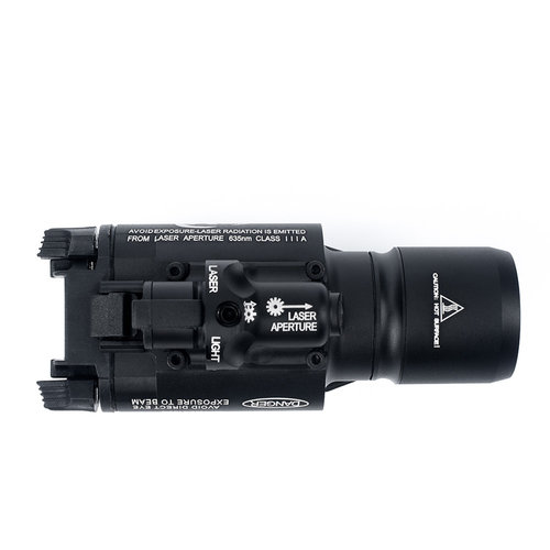 WADSN X400 Pistol Tactical Flashlight + Red Laser - Black