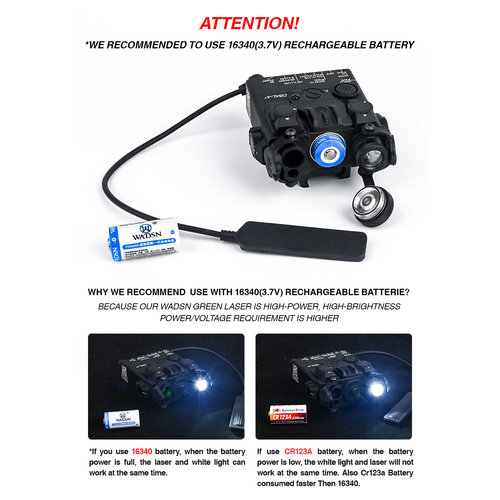 WADSN Tactical PEQ DBAL-A2 (Roter Laser & Weißlicht) - DE WADSN Tactical PEQ DBAL-A2 (Roter Laser & Weißlicht) - DE