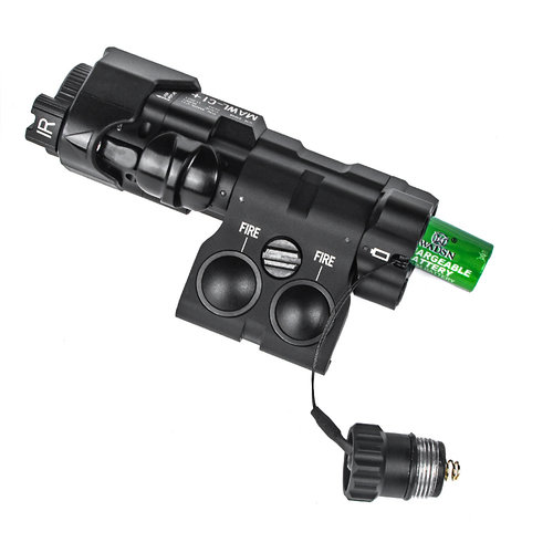 WADSN MAWL-C1 - IR + Green Laser + Dual Remote Switch - Black (Metal Version)