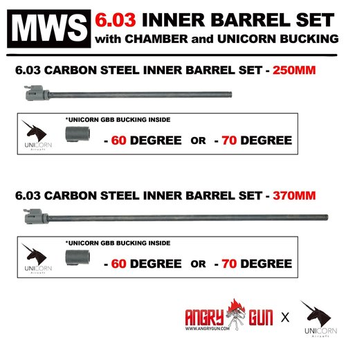 AngryGun MWS Kit inner, chamber and bucking 250mm 60º