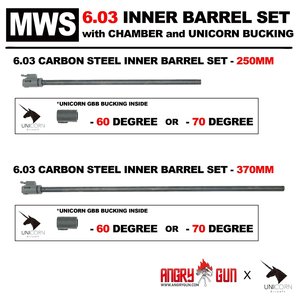 AngryGun MWS Kit inner, chamber and bucking 370mm 70º