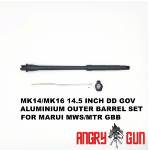 AngryGun MK14/MK16 (14,5") DD Gov Aluminium Outer Barrel Set for Marui MWS/MTR