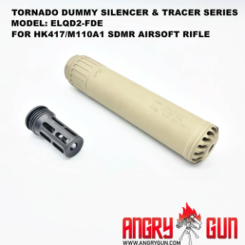 AngryGun Tornado Silencer -HK417/M110A1 SDMR Ver. - FDE AngryGun Tornado Silencer -HK417/M110A1 SDMR Ver. - FDE