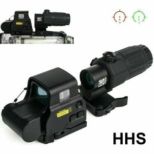 WADSN HHS Red/Green Holographic Hybrid Sight - EXPS with G43 Magnifier – Black