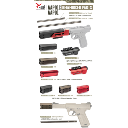 Action Army 6.03 212mm Inner Barrel for AAP01C with 130mm Barrel Extension