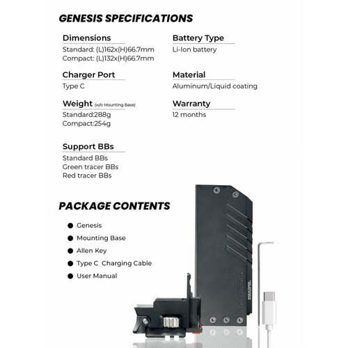 Acetech Genesis Bifrost  Tracer Unit (Compact) For G19   - Black