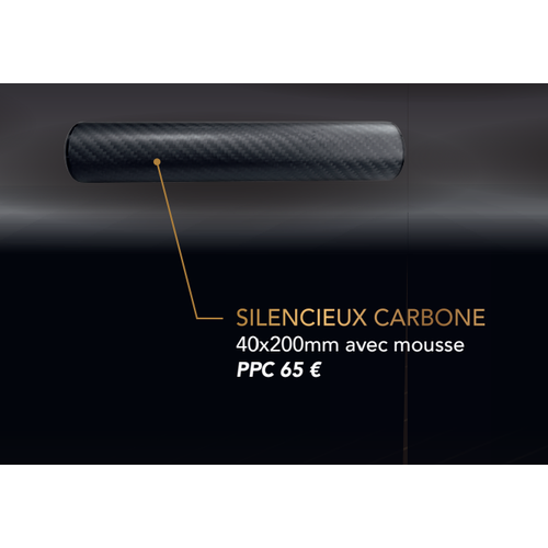 STORM Silencer carbon 40x200mm with foam baffles STORM Silencer carbon 40x200mm with foam baffles