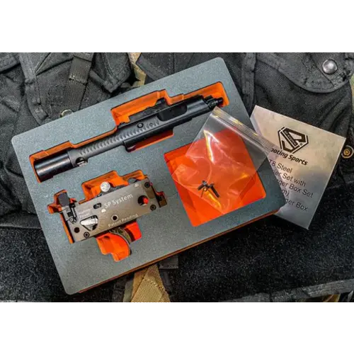 T8 SP System MWS Steel Bolt Carrier Set with Adjustable Trigger Box Set T8 SP System MWS Steel Bolt Carrier Set with Adjustable Trigger Box Set