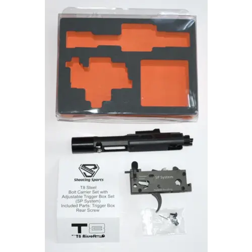 T8 SP System MWS Steel Bolt Carrier Set with Adjustable Trigger Box Set T8 SP System MWS Steel Bolt Carrier Set with Adjustable Trigger Box Set