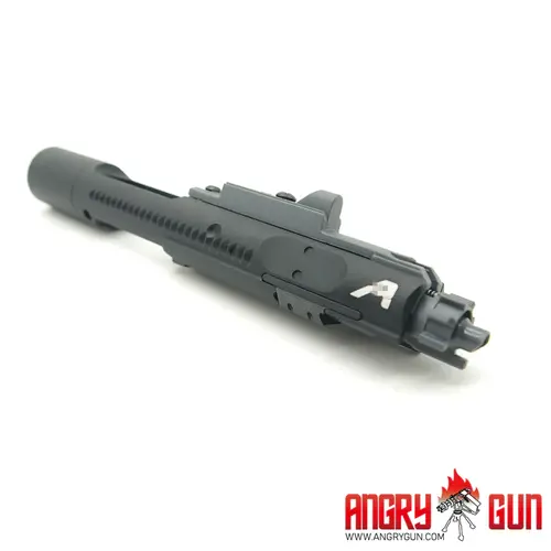 AngryGun Kompletter MWS High Speed Bolt Carrier mit Gen2 MPA Düse - Schwarz, AERO Style Mündungskraft einstellbar