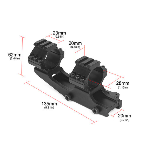 Aim-O Top Rail 25.4mm-30mm Extend Ring QD Mount