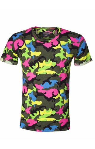 ARYA BOY Arya Boy camo t-shirt groen fuchsia ARYA BOY Arya Boy camo t-shirt groen fuchsia