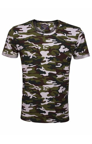 ARYA BOY Arya Boy camo t-shirt wit khaki ARYA BOY Arya Boy camo t-shirt wit khaki
