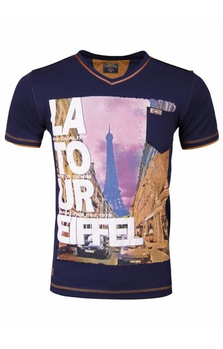 WAM DENIM Wam Denim t-shirt met print navy 79207 WAM DENIM Wam Denim t-shirt met print navy 79207