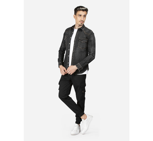 Wam Denim Overhemd Lange Mouw UY396 Black