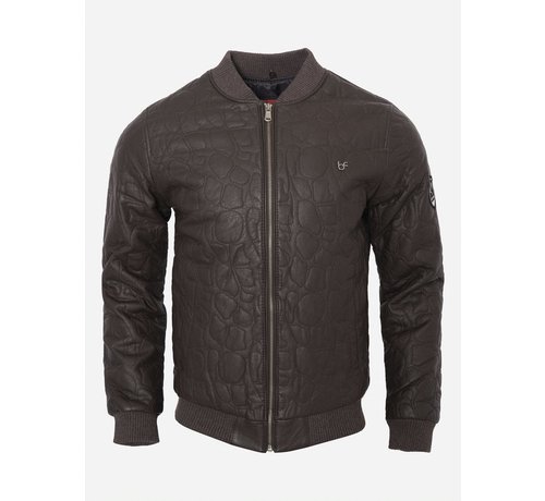 Wam Denim Leather Jacket 91003 Brown