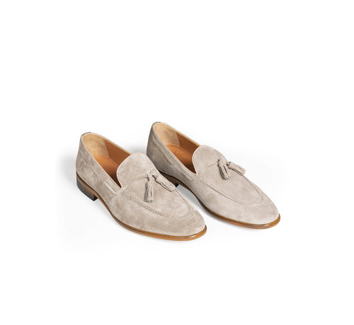 Beige instappers leren schoenen - WAM DENIM