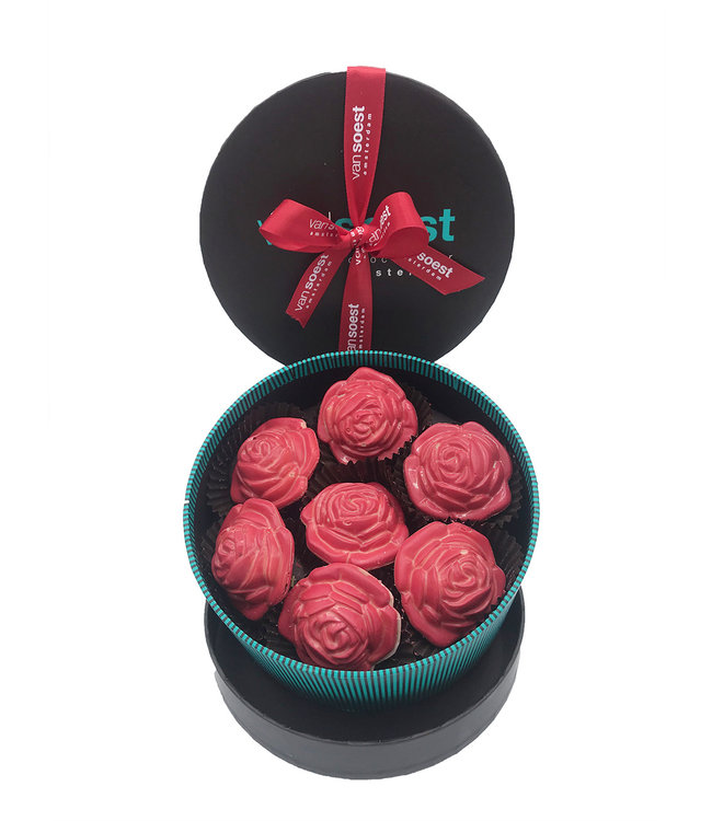 LUXE RONDE DOOS MET ROZEN BONBONS