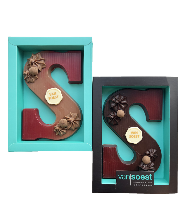 GEVULDE CHOCOLADE LETTER PRALINE