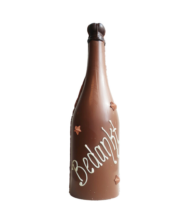 CHOCOLADE FLES MET TEKST