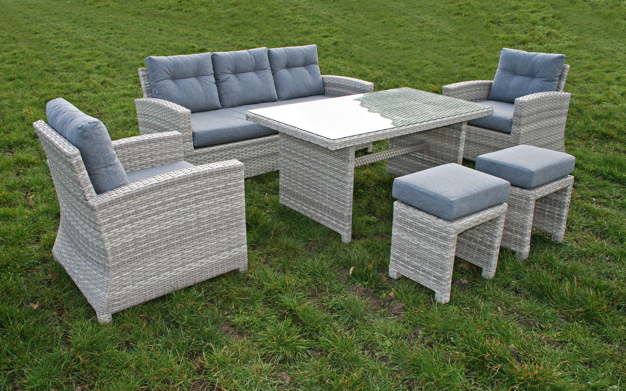 Aluminium Wicker Lounge Diningset