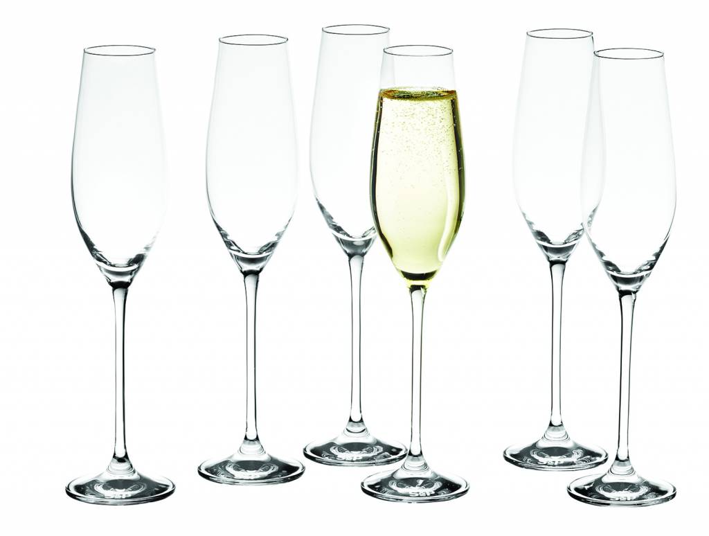 Set de 6 copas para champagne Claris Flute #GL-D107 - Korin